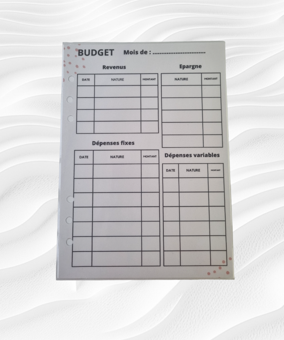 Budget Planner A7 Multicolore Bleu – Our Budget Planner